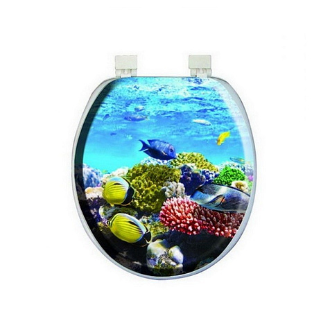 Сиденье для унитаза AquaDomer, мягкое, аквариум купить в СОМ