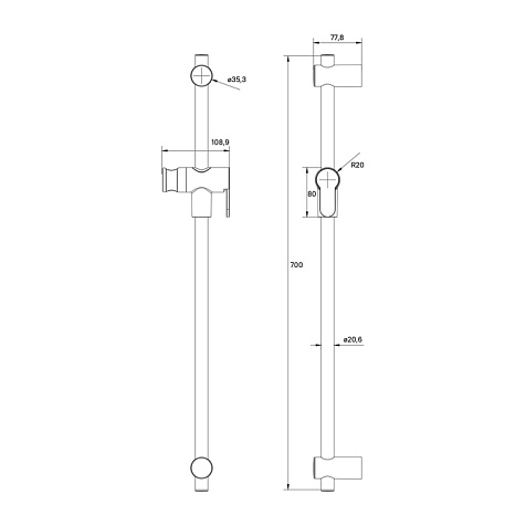 Стойка душевая Iddis Ray RAY70B0i17, черный матовый купить в СОМ