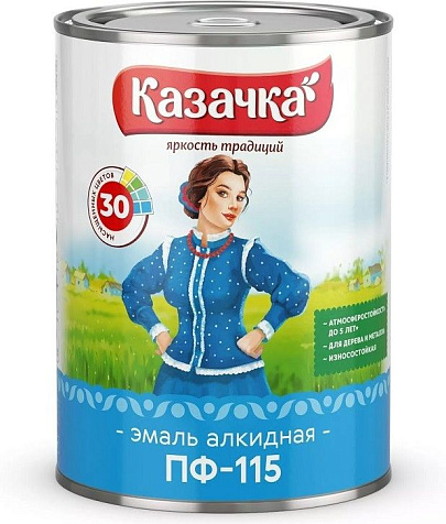 Эмаль ПФ-115 Казачка, глянцевая, бежевая, 0.9 кг купить в СОМ