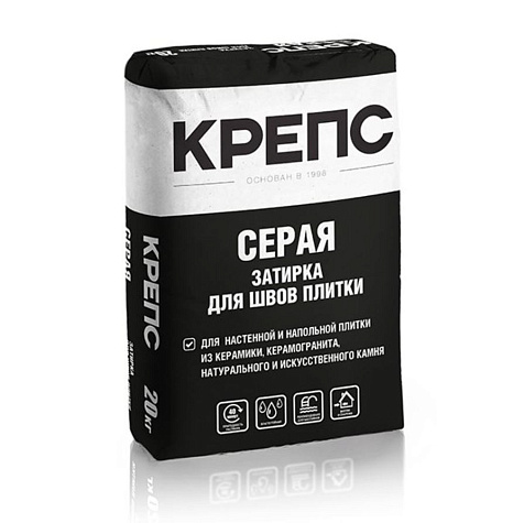 Затирка Крепс серая, 20 кг купить в СОМ