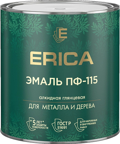 Эмаль ПФ-115 Erica, черная, 2.6 кг купить в СОМ