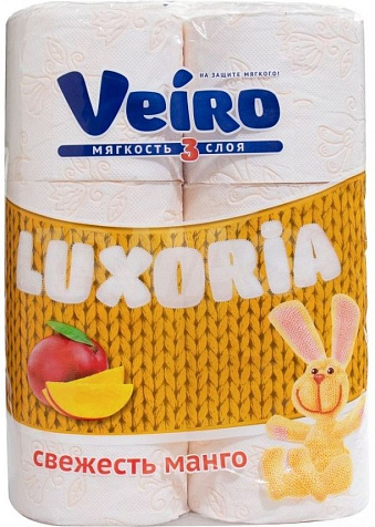 Бумага туалетная Veiro Luxoria Манго 3сл 6шт белая купить в СОМ