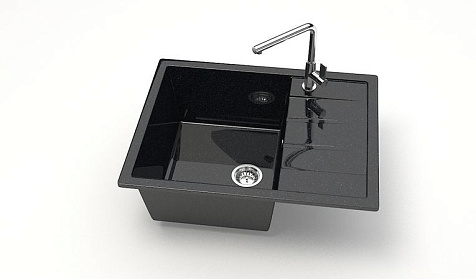 Мойка каменная Granit Bergg Катрин Z151Q32, антрацит глянцевая купить в СОМ