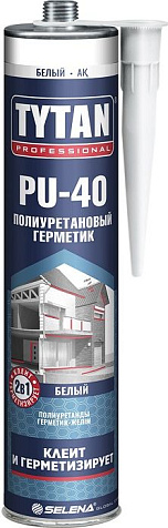 Герметик полиуретановый Tytan Professional PU 40, общестроительный, белый, 310 мл купить в СОМ