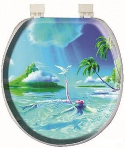 Сиденье для унитаза AquaDomer, мягкое, чайка с девушкой купить в СОМ
