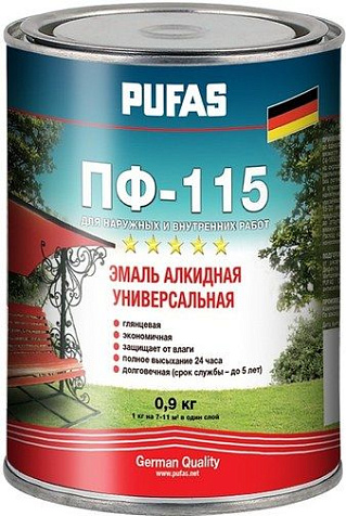 Эмаль ПФ-115 Pufas Decoself, желтый, 0.9 кг купить в СОМ