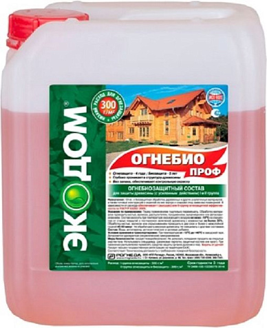 Состав огнебиозащитный ЭкоДом Проф, для древесины, 5 кг купить в СОМ